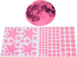 Adesivi Murali Fosforescenti, Luna Luminosa, Stella, Punti, Adesivi, Decorazione Per Camera Da Letto, Soggiorno, Rosa