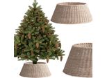 Coil Copertura Per Albero Di Natale, Gonna Per Albero Di Natale, Copertura Per Albero Di Natale, Supporto Per Albero Di Natale, Metallo/Cartone, Diametro: 58 Cm, Ovale, Beige