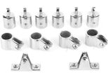 Set Da 12 Pezzi, 6 Guide A Ganascia, 4 Tappi A Occhiello, 2 Cerniere Per Ponte, 3 Archetti, Montaggio Bimini Top, Accessori Per Barche, 22 Mm (7/8 Di Pollice)
