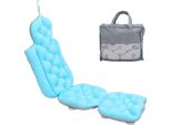 Cuscino Da Bagno Per Tutto Il Corpo, Supporto Per Collo E Schiena Con Ventose Antiscivolo, Accessorio Pieghevole Per Vasca Da Bagno Per Adulti, Blu