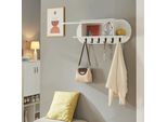 Appendiabiti Da Parete 'VilköN' Con Ripiano 6 Ganci 80 X 16 X 30 Cm Bianco