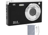 Fotocamera Digitale Con Luce Di Riempimento, 4K, 50 Mp, Schermo Da 2,8 Pollici, Zoom 16X, Af Anti-Shake, Autofocus Per Ritratti E Paesaggi, Nero