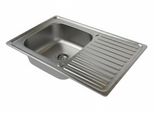 Lavello In Acciaio A Vasca Singola 80X50X20 Spessore: 1 Mm + Sifone (Satinato)