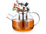Vilde | Teiera Con Inserto Per Colino - In Vetro - 850 Ml - Con Filtro In Acciaio Inox - Resistente Al Calore - Per Il Tè Sfuso