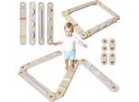 Grande Percorso Sensoriale In Legno - Pista Di Equilibrio - 9 Elementi