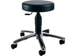 Sgabello Girevole Topstar "Tec 70 - Cromo"", Rivestimento In Tessuto: Nero Sedile Imbottito In Pelle Finta, Elegante - (72279 D10)"