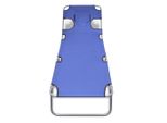 Lettino Pieghevole Con Cuscino Acciaio Verniciato A Polvere Blu