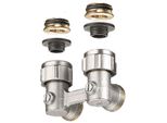 Oventrop Zweirohrhahnblock Absperrwinkelverschraubung ÜM 3/4" X Ag 3/4"", Winkelform"