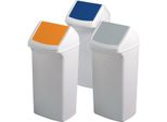 Raccoglitore Di Rifiuti 40L H747Xl320Xd366Mm Bianco Grigio Con Coperchio Durabile