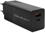 Qoltec 52382 Gan Power Pro Charger | 1Xusb Type C | 1Xusb A | 100W | 5-20V | 1.5-5A | Pd | Black
