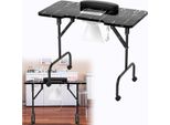 Yuenfong Tavolo Da Manicure Pieghevole Con Ventosa, Tavolo Da Manicure Con Ruote E Poggiapolsi, Tavolo Da Manicure Portatile Nero