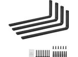 Succebuy Staffa Per Scaffale, 16 X 6 Pollici, 4 Pezzi. Staffe Per Scaffali Galleggianti Per Impieghi Gravosi. Staffa A L Nera Opaca Di 10 Mm Di Spessore. Mensole In Acciaio Con Capacità Di Carico Di 160 Libbre. Resistenti E Robuste!
