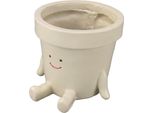 Vaso Di Fiori Seduto Con Faccia Carina In Resina Vaso Decorativo Per Piante Grasse Con Foro Di Drenaggio Per Il Giardino, Il Balcone E L'ufficio