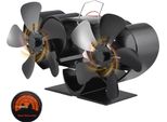Ventilatore Per Stufa A Doppio Motore 10 Pale Con Alimentazione Termica Ventilatore Per Caminetto Non Elettrico Funzionamento Silenzioso Per Stufa A Legna/Pellet/Bruciatore A Legna Nero