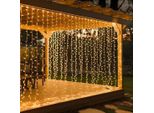 Tenda Luminosa 3×3 M In Pvc Di , 300 Led Bianco Caldo, 8 Modalità Con Timer, Connessione Usb, Impermeabile IP65, Luci A Tenda Led Per Interni Ed Esterni