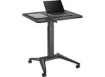 Maclean MC-453 B Scrivania Mobile Per Laptop Con Regolazione Pneumatica Dell'altezza Tavolo Per Laptop Con Ruote 80 X 52 Cm Max. 8 Kg Altezza Regolabile Max. 109 Cm (Nero)