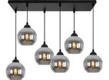Lampada A Sospensione Costa Nera A 6 Luci Con Sfere Color Grafite E27 – Elegante Lampada A Sospensione Per Un'illuminazione Interna Moderna