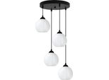 Lampada A Sospensione Costa Nera A 4 Luci Con Sfere Bianche E27 Ow – Lampada A Sospensione Moderna Per Un'illuminazione Interna Elegante