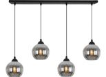 Lampada A Sospensione Costa Nera A 4 Luci Con Sfere Color Grafite E27 – Elegante Lampada A Sospensione Per L'illuminazione Interna Moderna