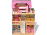 Vidaxl Casa Delle Bambole In Legno A 3 Piani 60 X 30 X 90 Cm