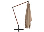 Vidaxl Ombrellone Semaforo Con Palo In Legno 400X300 Cm Taupe