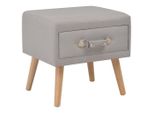 Comodini 2 Pz. Tessuto Grigio 40 X 35 X 40 Cm