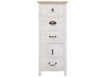 Vidaxl Mobile Laterale 35X25X87 Cm In Legno Massiccio Di Paulownia