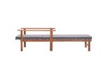 Lettino Con Cuscino In Poly Rattan Acacia Legno Massiccio Grigio