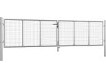 Cancello Da Giardino In Acciaio Zincato 415 X 125 Cm Argento