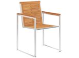 Vidaxl Sedie Da Giardino 2 Pz. Legno Massiccio Di Acacia E Acciaio Inox