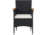 Vidaxl Sedie Da Pranzo Da Giardino 2 Pz. Poli Rattan Nero
