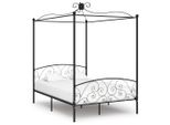 Vidaxl Struttura Letto A Baldacchino In Metallo Nero 140 X 200 Cm