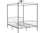 Struttura Letto A Baldacchino In Metallo Grigio 160 X 200 Cm