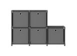 Scaffale A Cubo Con Scatole 5 Scomparti Grigio 103X30X72,5 Cm Tessuto