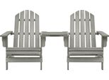 Vidaxl Sedie Da Giardino Adirondack Con Tavolo In Legno Massiccio Di Abete Grigio