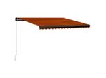 Tenda Da Sole Manuale A Scomparsa Con Led 450X300 Cm Arancione E Marrone