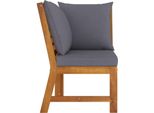 Syfax™ Divano Angolare Modulare Cuscini Grigio Scuro Massello Acacia
