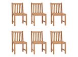 Vidaxl Sedie Da Giardino 6 Pezzi Con Cuscino In Legno Massiccio Teak