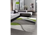 Tappeto Tappeto Moderno Soggiorno Onde Verde Grigio Nero Dimensioni - 80 X 300 Cm