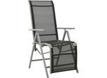 Vidaxl Sdraio Da Giardino 2 Pz. Textilene E Alluminio Argento