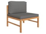 Syfax™ Set Divani Giardino 2 Pz Cuscini Grigio Scuro In Legno Di Teak