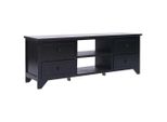 Mobile Tv Nero 108X30X40 Cm In Legno Massiccio Di Paulownia