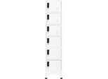 Syfax™ Armadietto Con Serratura Bianco 38X40X180 Cm In Acciaio