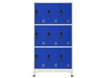 Vidaxl Armadietto Grigio E Blu 90X45X180 Cm In Acciaio