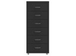 Vidaxl Armadio Per Archiviazione Con Rotelle Nero 28X41X69 Cm Metallo