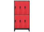 Vidaxl Armadio Spogliatoio Antracite E Rosso 90X45X180 Cm In Acciaio