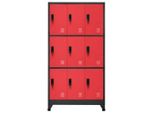 Vidaxl Armadio Spogliatoio Antracite E Rosso 90X45X180 Cm In Acciaio