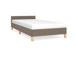 Vidaxl Struttura Letto Con Testiera Senza Materasso Taupe 90X190 Cm Tessuto