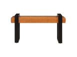 Vidaxl Panca Nera E Marrone 110 Cm Vera Pelle Di Capra