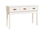 Tavolo Consolle Bianco 114X40X75 Cm In Legno Di Pino Massiccio